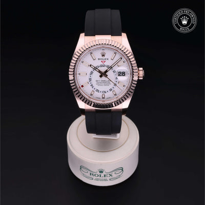 Rolex Certified Pre-owned Sky-Dweller M326235-0004 front on black background