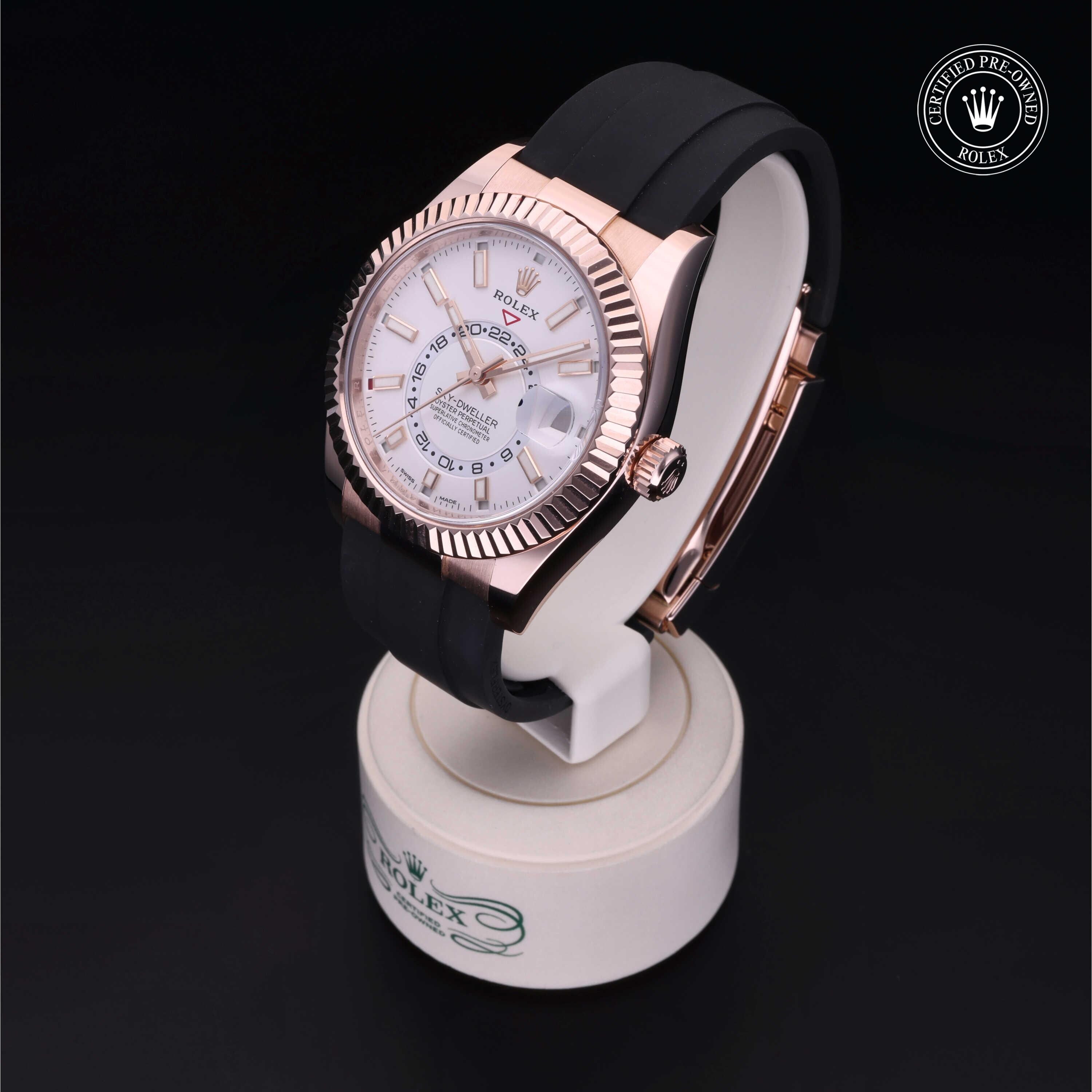Rolex Certified Pre-owned Sky-Dweller M326235-0004 front on black background