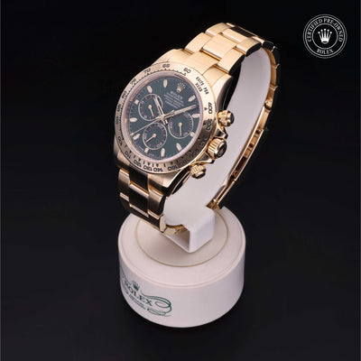Rolex Certified Pre-owned Daytona M116508-0013 front on black background