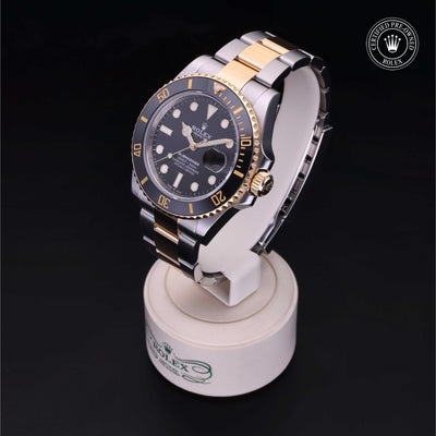 Rolex Certified Pre-owned Submariner M126613LN-0002 front on black background