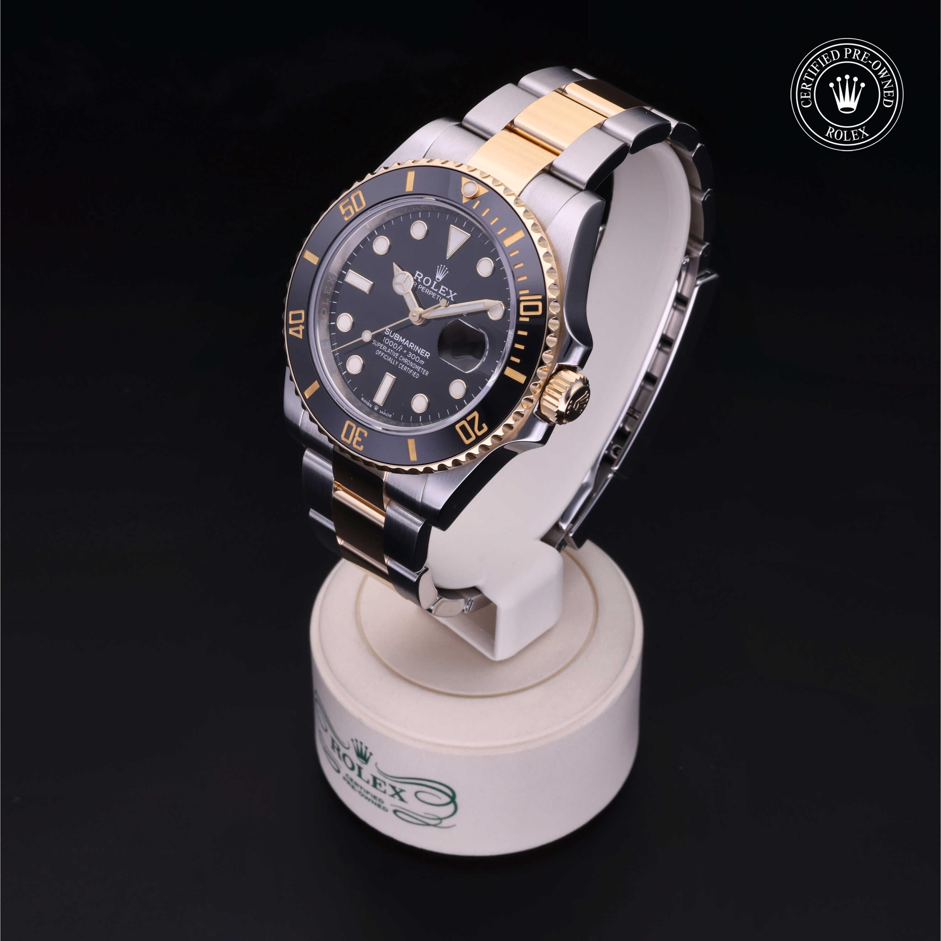 Rolex Certified Pre-owned Submariner M126613LN-0002 front on black background