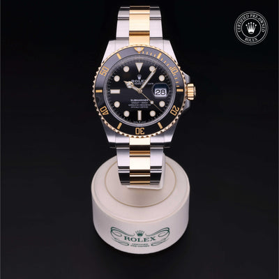 Rolex Certified Pre-owned Submariner M126613LN-0002 front on black background