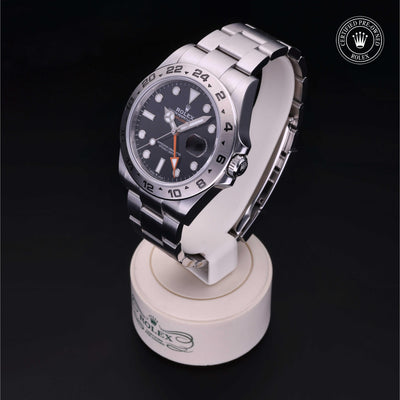 Rolex Certified Pre-owned Explorer M226570-0002 front on black background