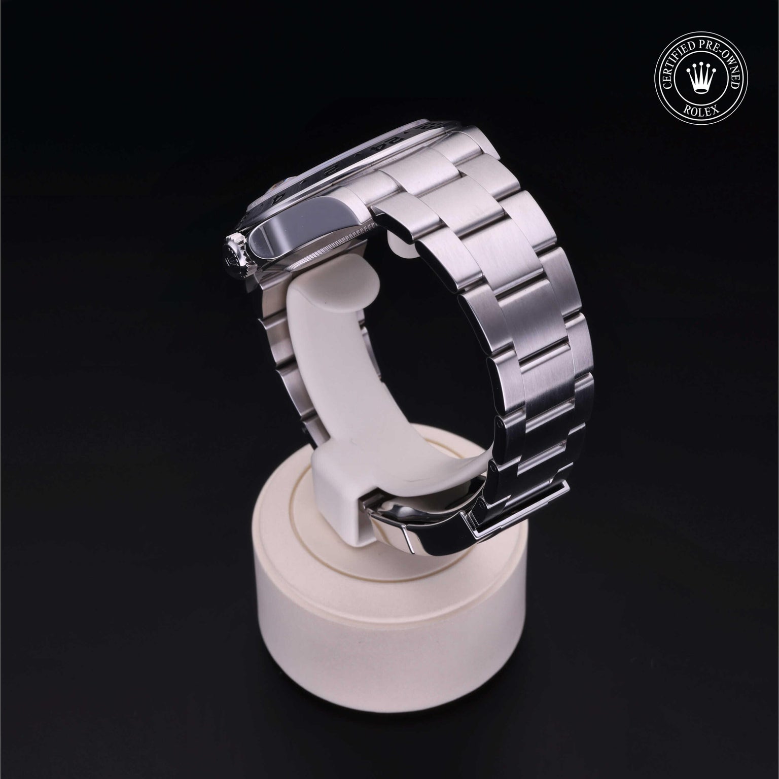 Rolex Certified Pre-owned Explorer M226570-0002 front on black background