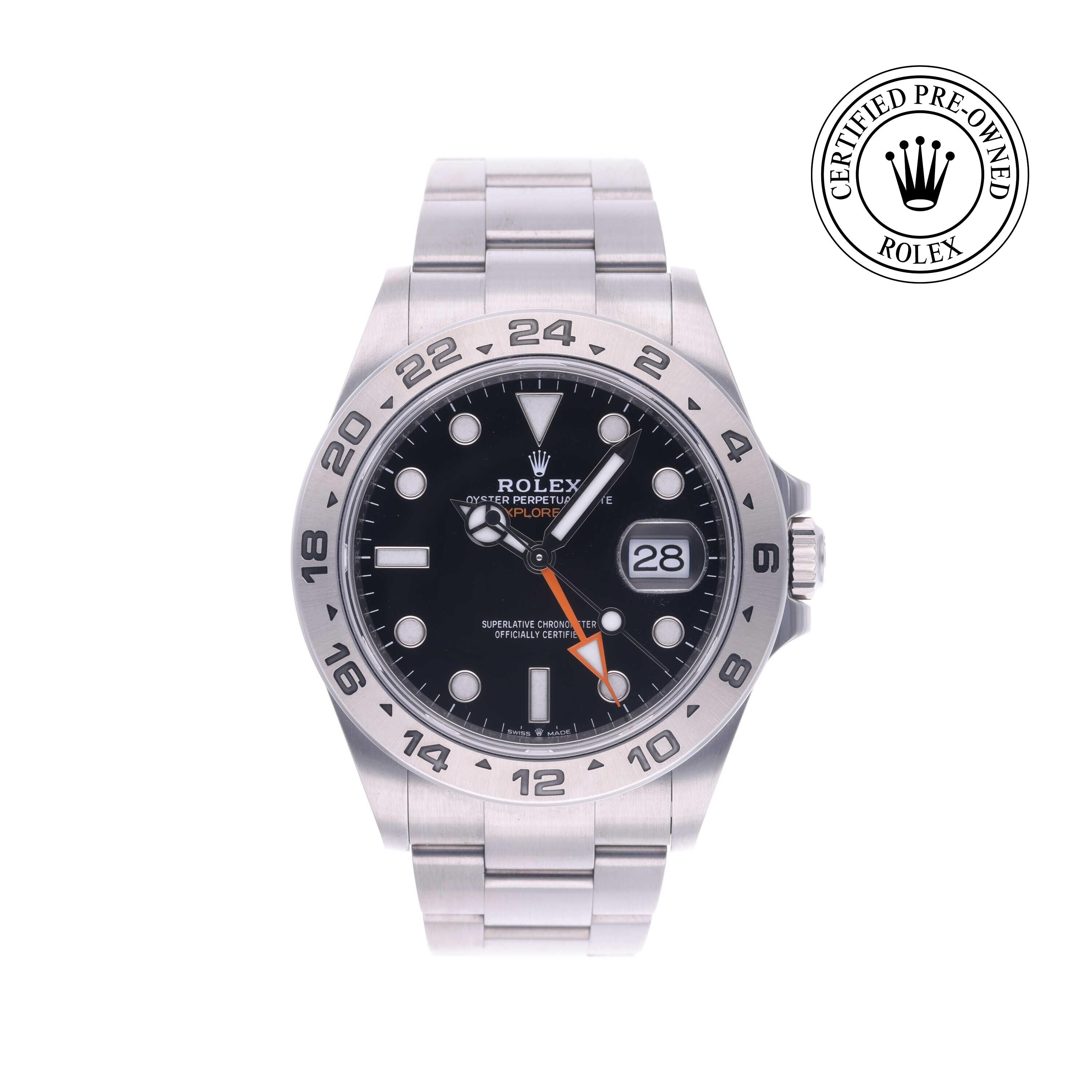Rolex Certified Pre-owned Explorer M226570-0002 front on white background