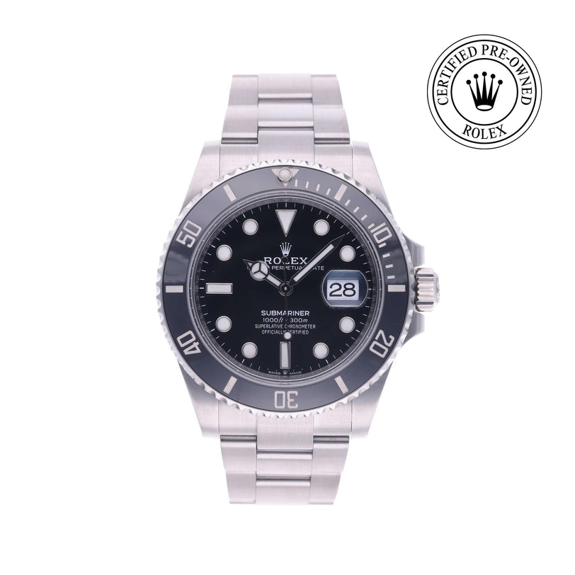 Rolex Certified Pre-owned Submariner M126610LN-0001 front on white background