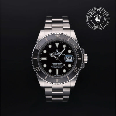 Rolex Certified Pre-owned Submariner M126610LN-0001 front on black background