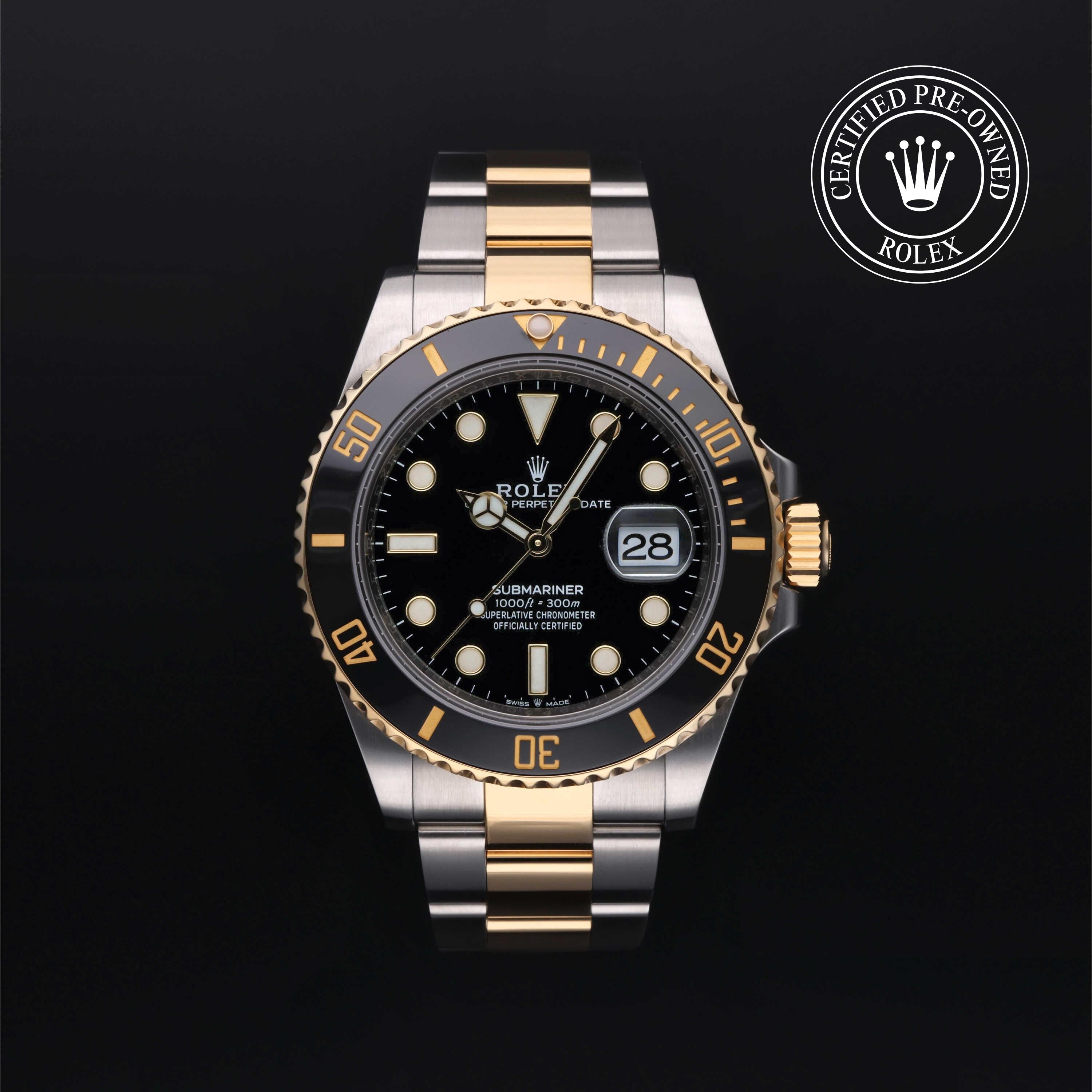 Rolex Certified Pre-owned Submariner M126613LN-0002 front on black background