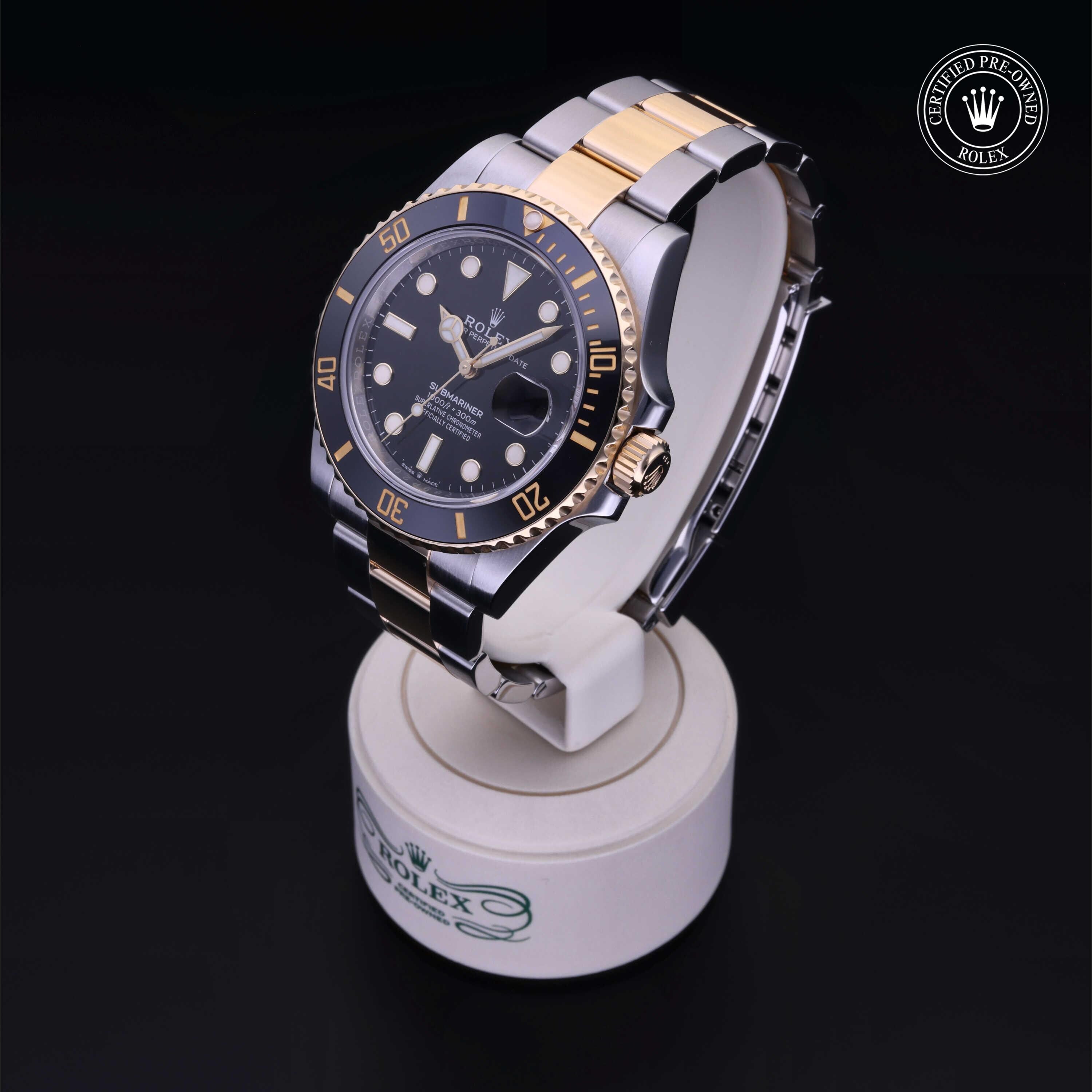 Rolex Certified Pre-owned Submariner M126613LN-0002 front on black background