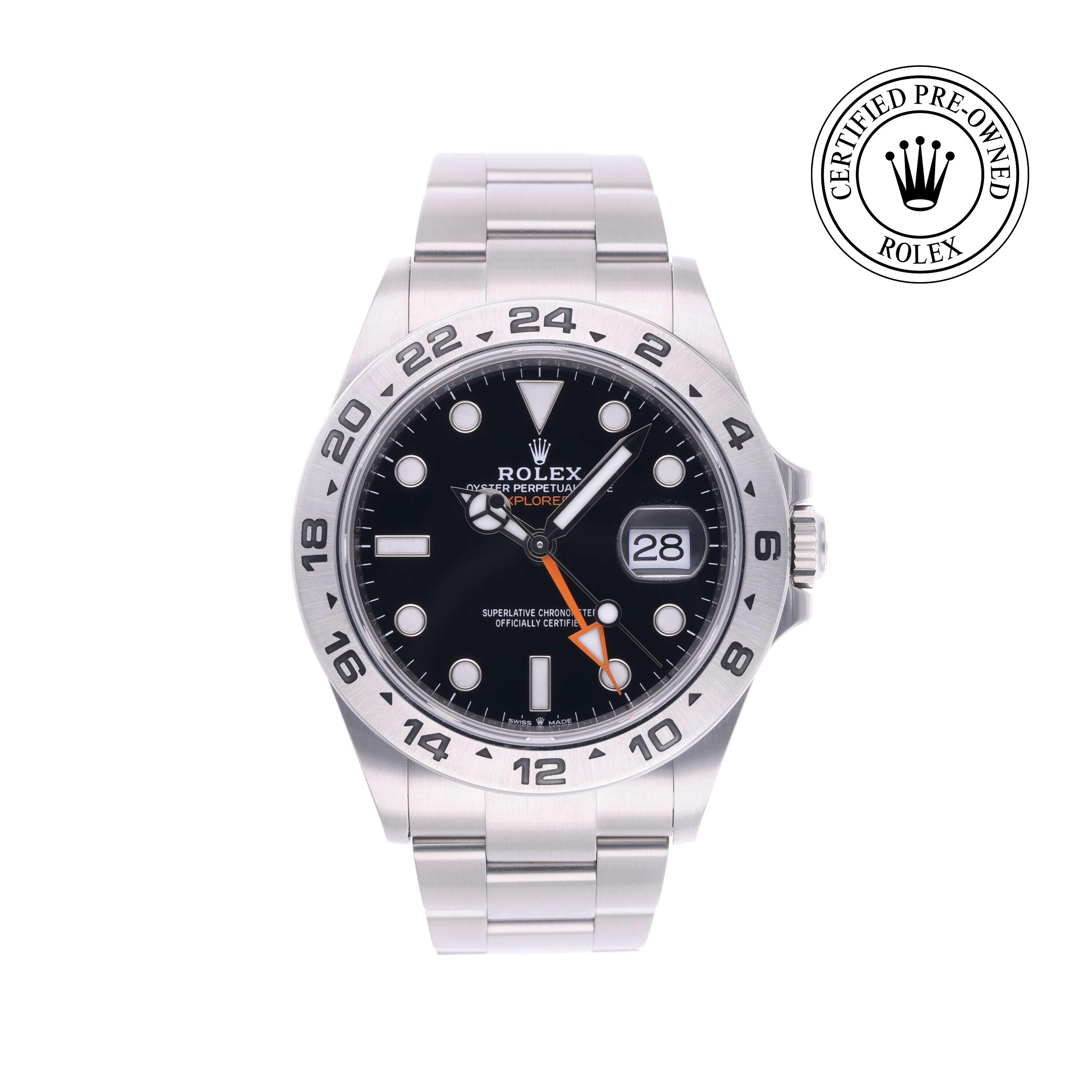 Rolex Certified Pre-owned Explorer M226570-0002 front on white background