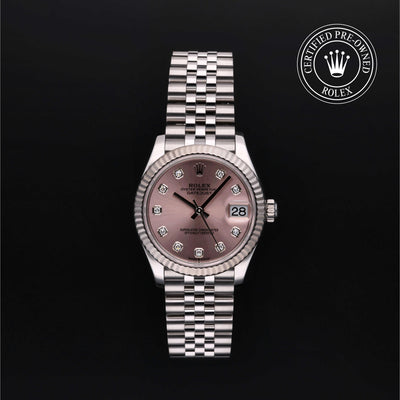 Rolex Certified Pre-owned Lady Datejust M278274-0032 front on black background