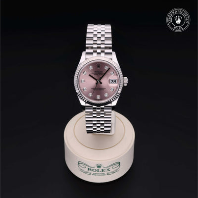 Rolex Certified Pre-owned Lady Datejust M278274-0032 front on black background