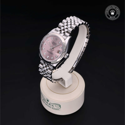Rolex Certified Pre-owned Lady Datejust M278274-0032 front on black background