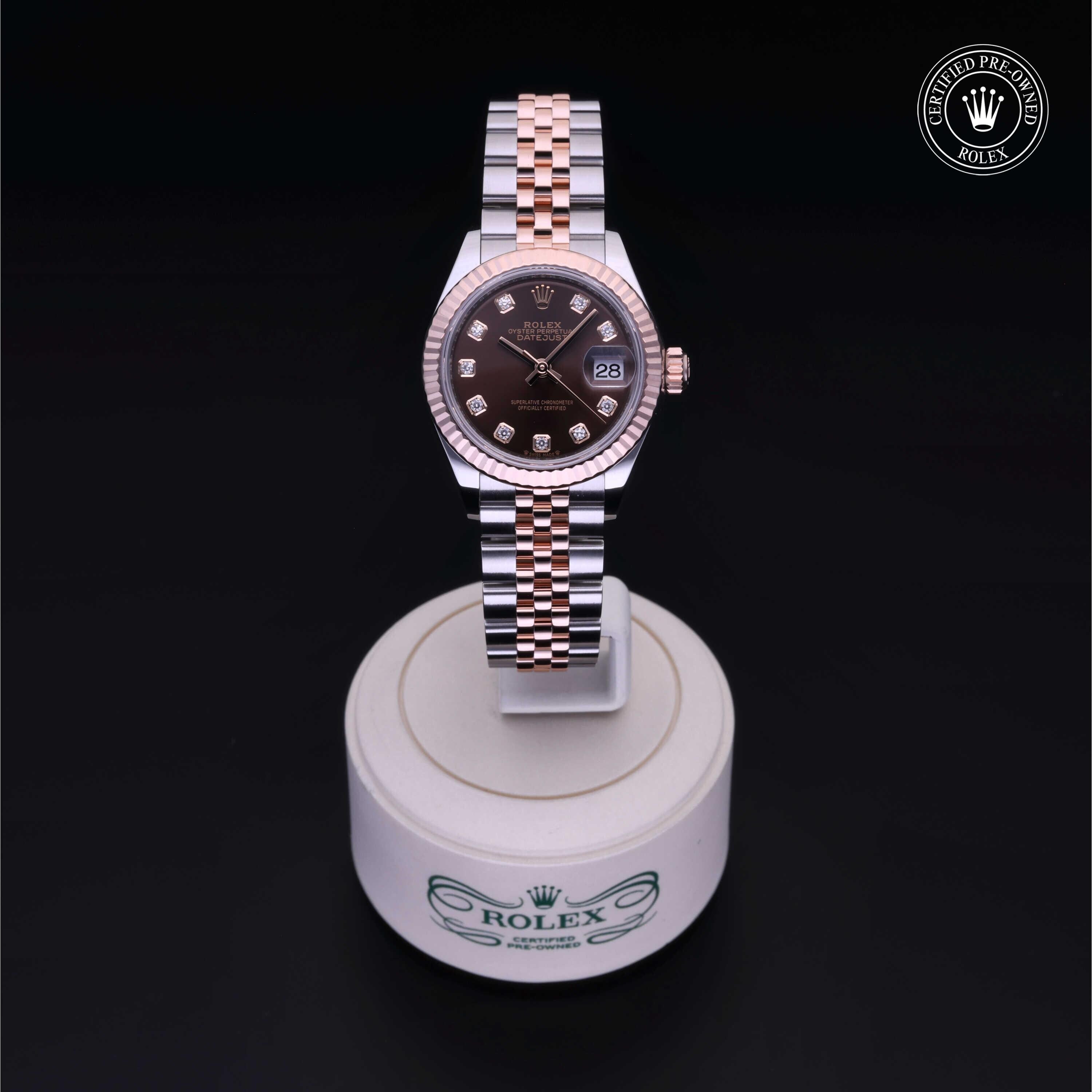 Rolex Certified Pre-owned Lady Datejust M279171-0011 front on black background