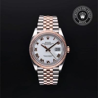 Rolex Certified Pre-owned Datejust M126231-0029 front on black background