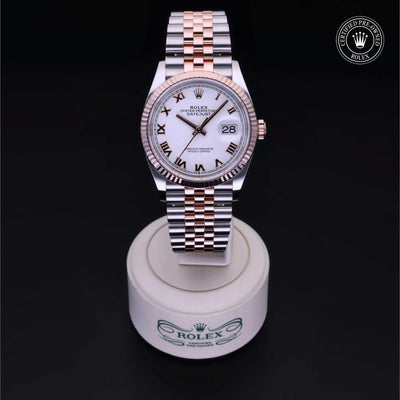 Rolex Certified Pre-owned Datejust M126231-0029 front on black background