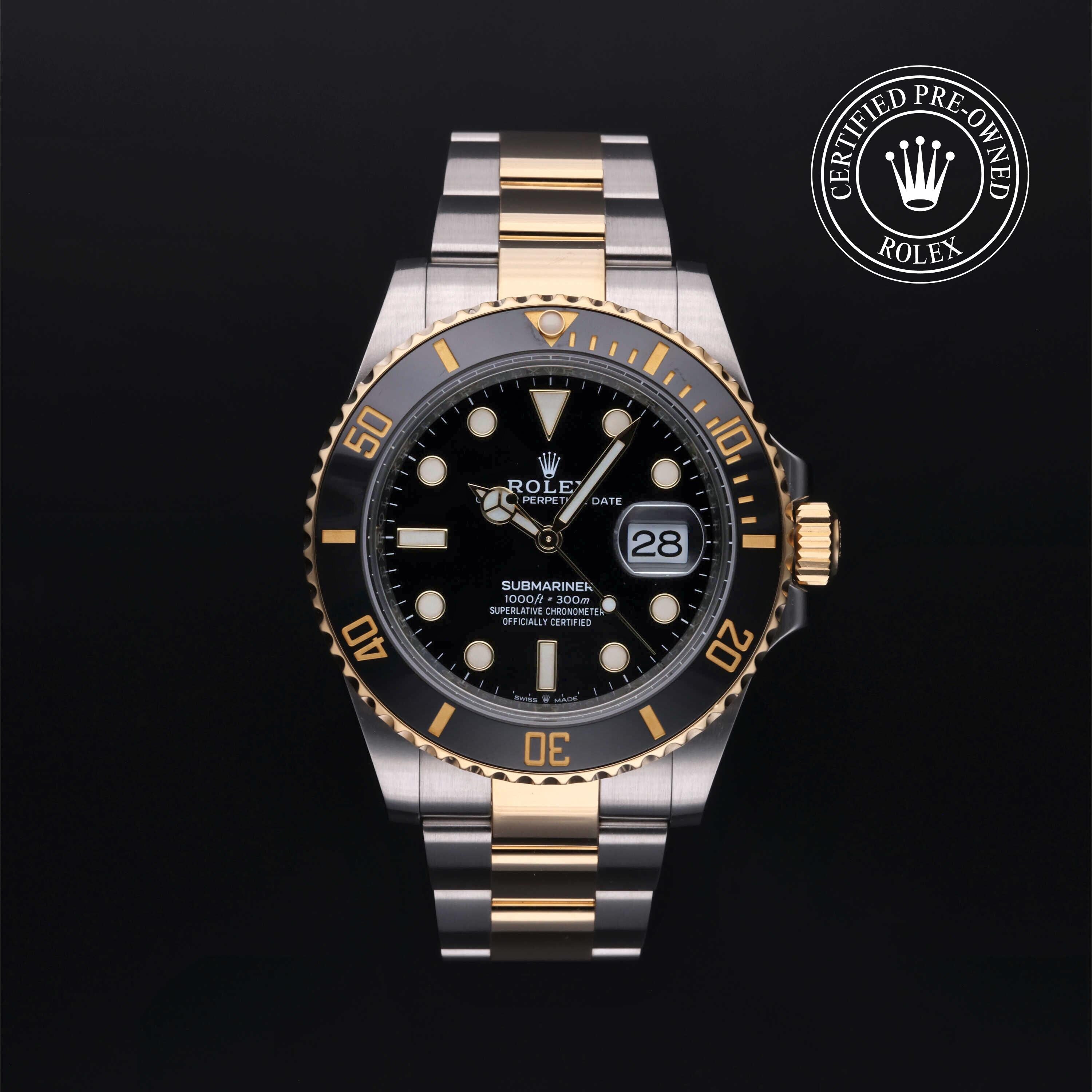 Rolex Certified Pre-owned Submariner M126613LN-0002 front on black background