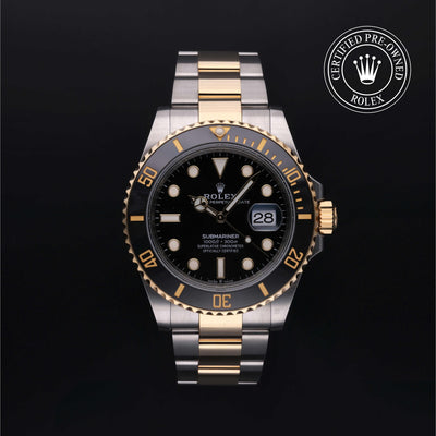 Rolex Certified Pre-owned Submariner M126613LN-0002 front on black background