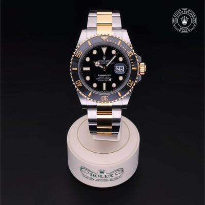 Rolex Certified Pre-owned Submariner M126613LN-0002 front on black background