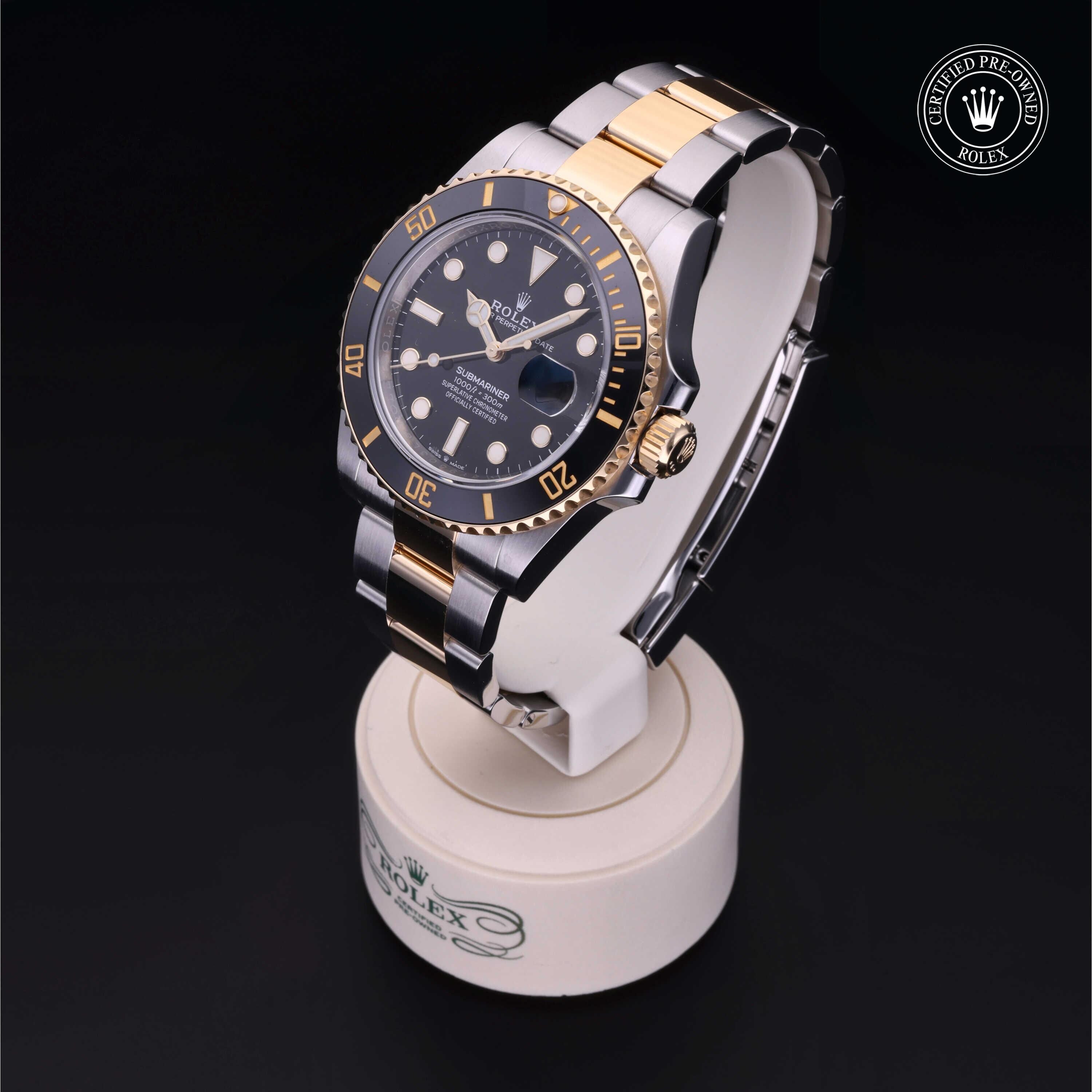 Rolex Certified Pre-owned Submariner M126613LN-0002 front on black background