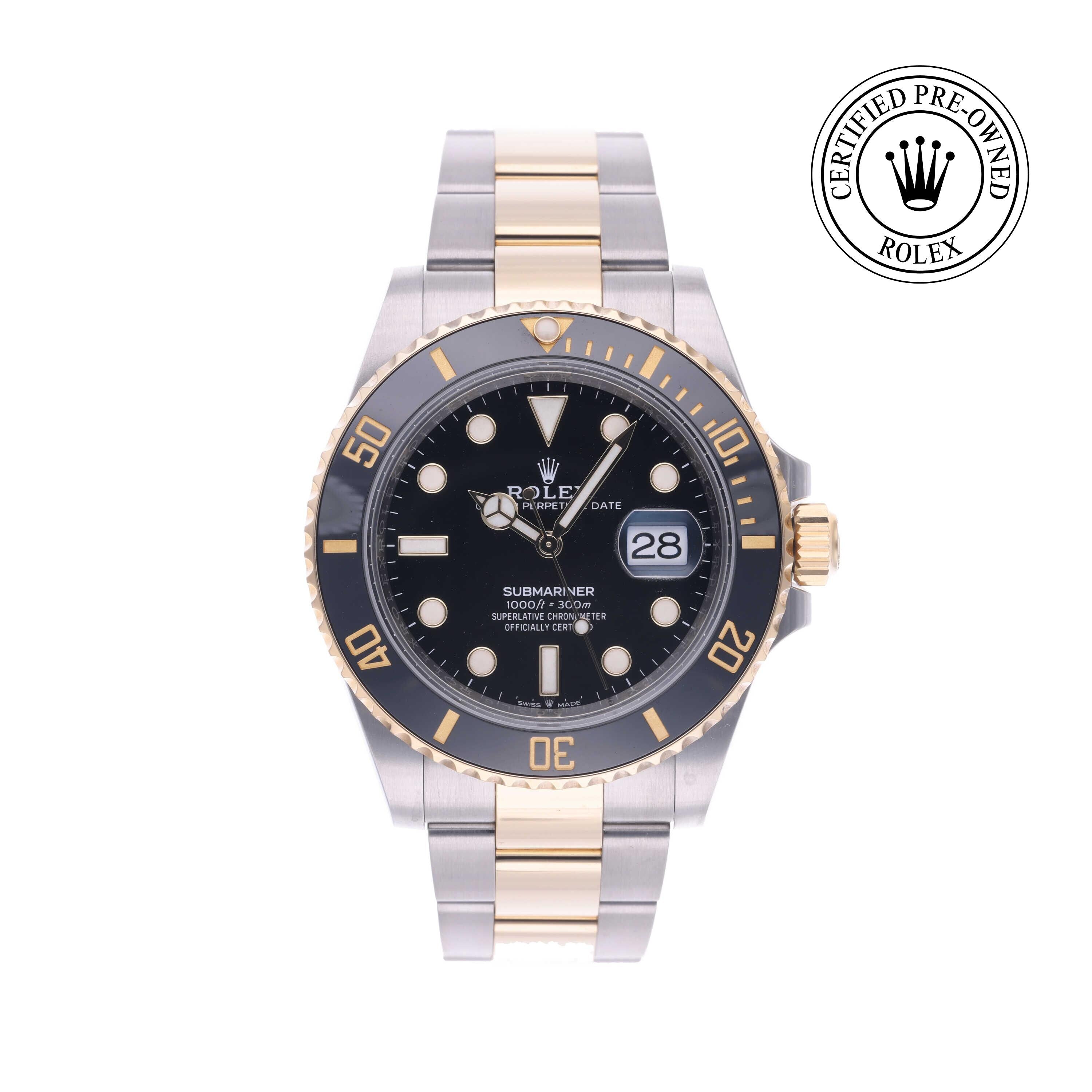 Rolex Certified Pre-owned Submariner M126613LN-0002 front on white background