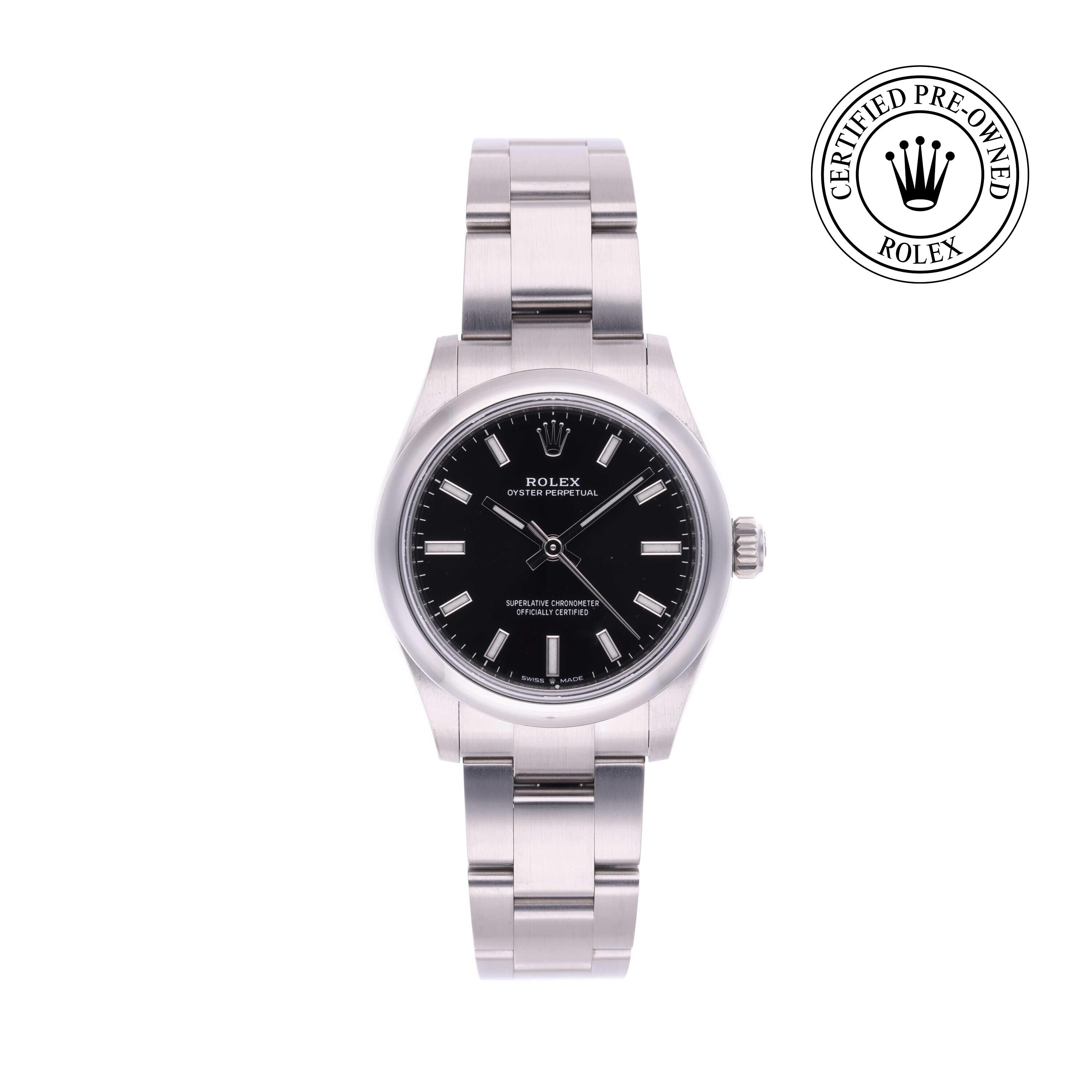 Rolex Certified Pre-owned Oyster Perpetual M277200-0002 front on white background