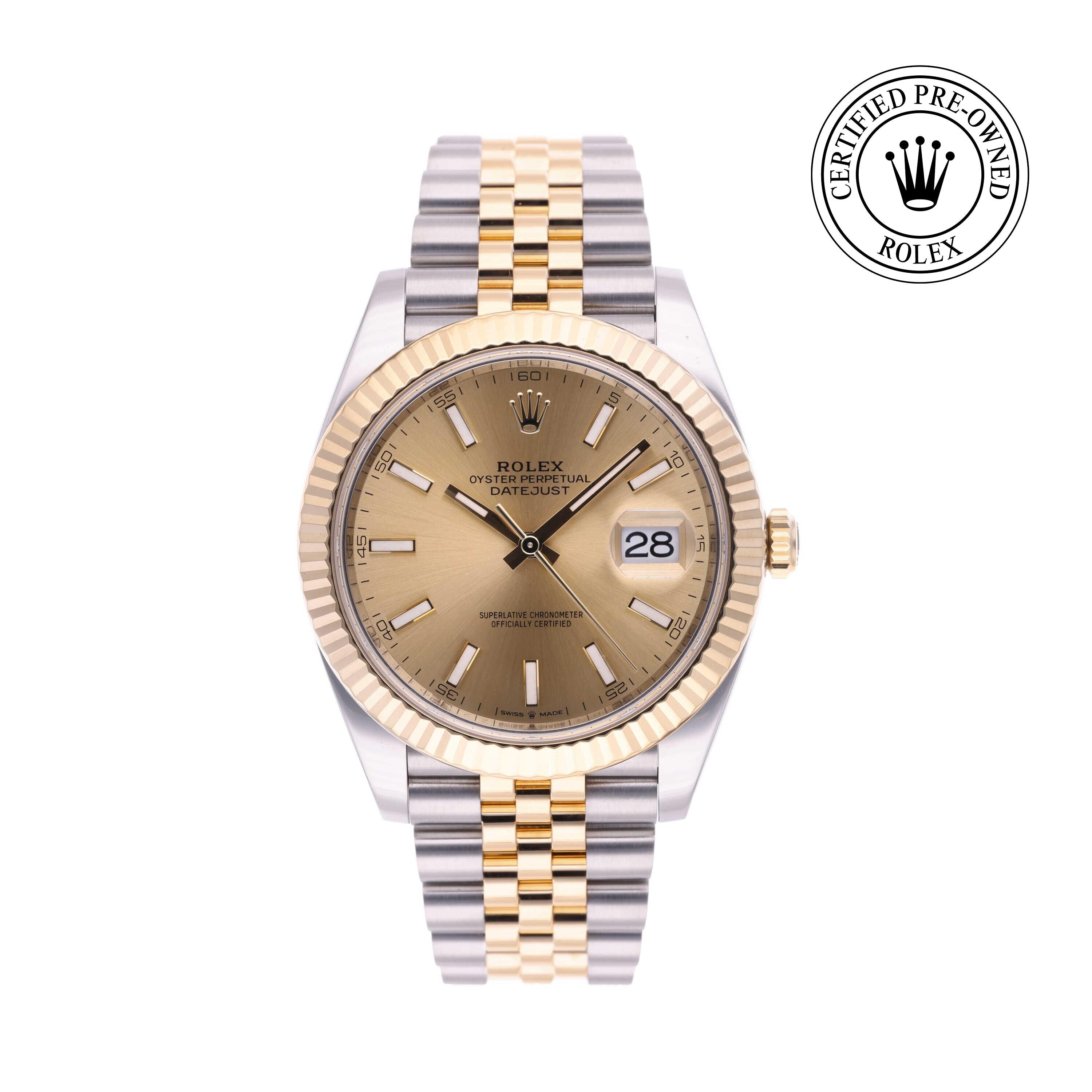 Rolex Certified Pre-owned Datejust M126333-0010 front on white background