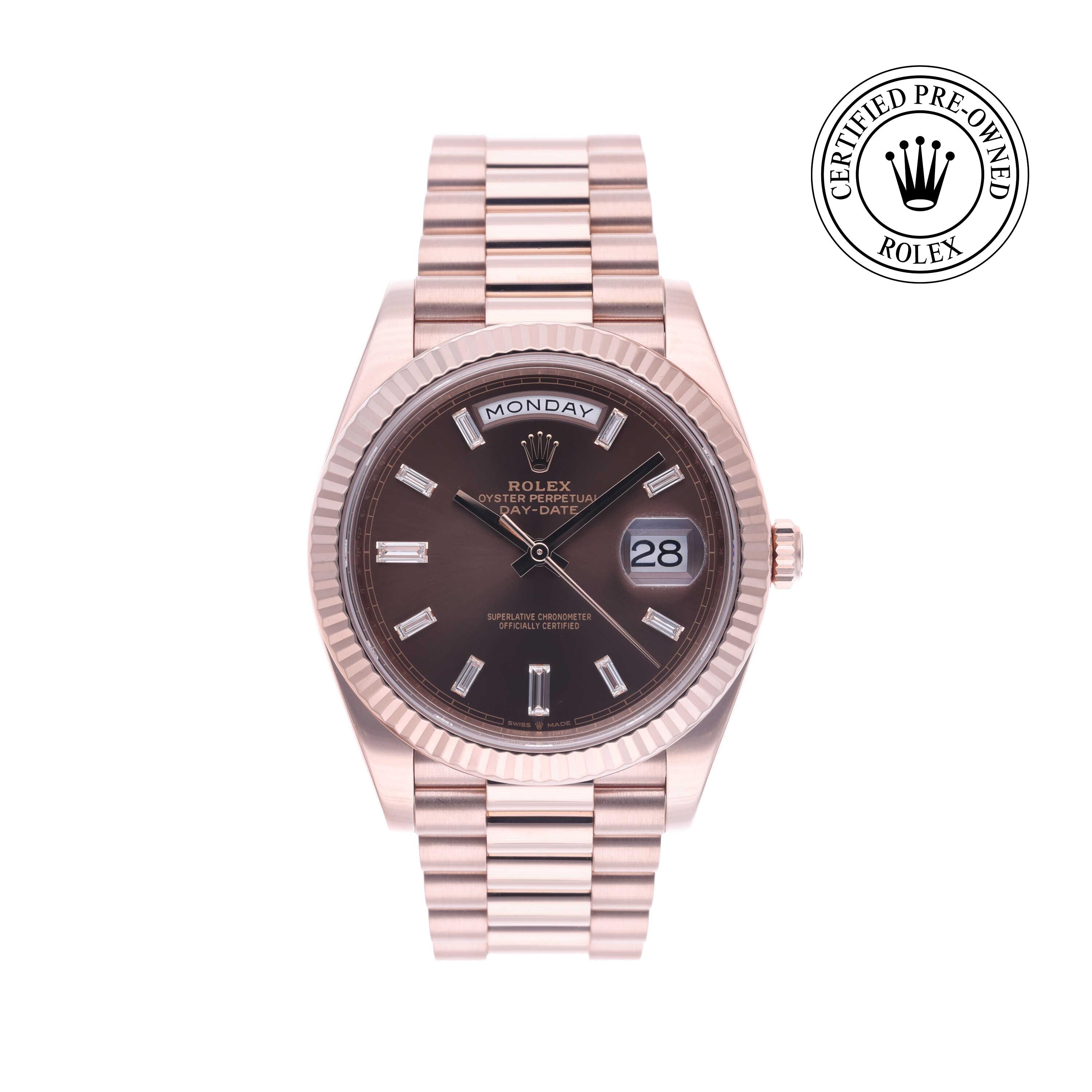 Rolex Certified Pre-owned Day-date M228235-0003 front on white background