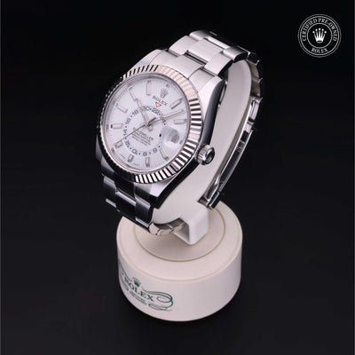 Rolex Certified Pre-owned Sky-Dweller M326934-0001 front on black background