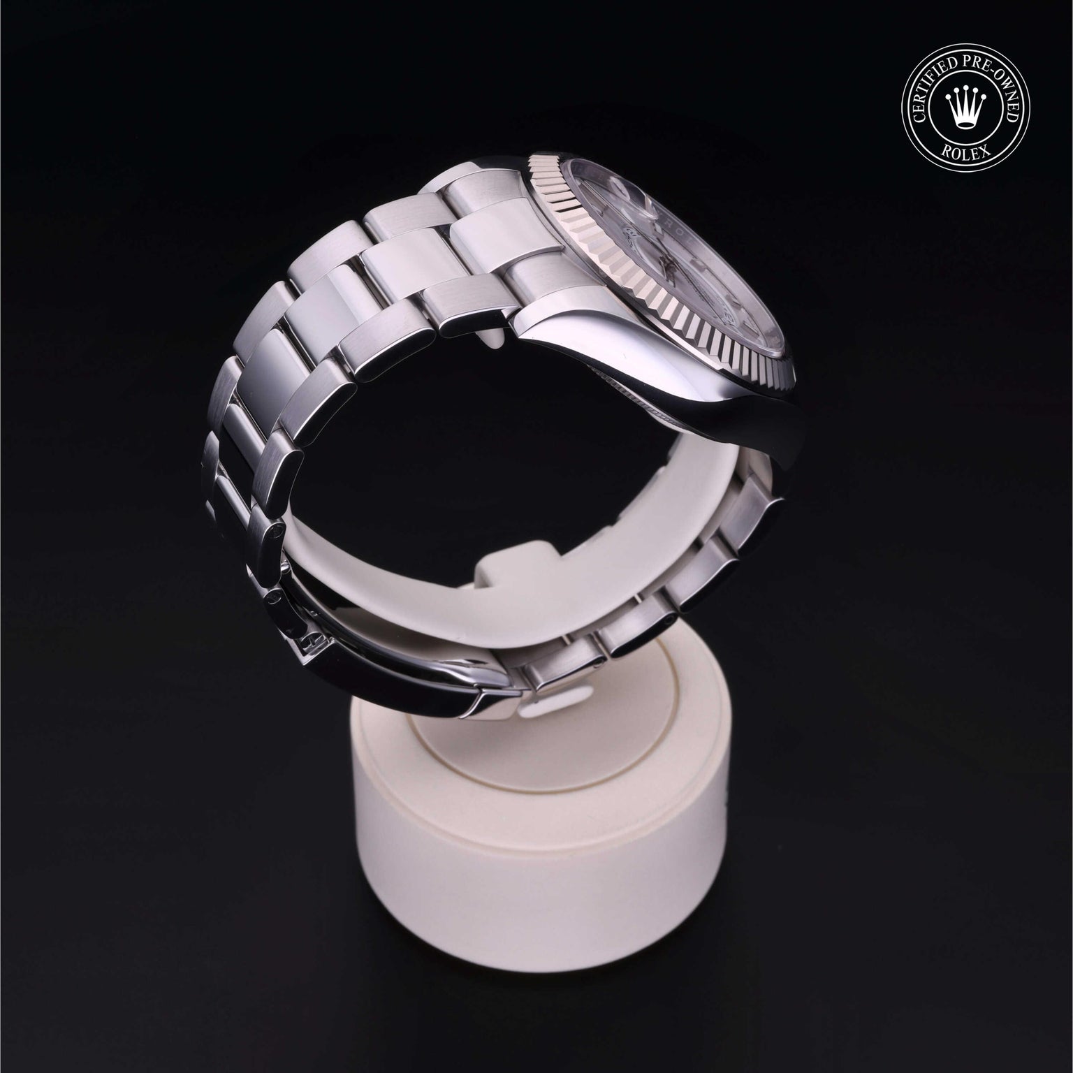 Rolex Certified Pre-owned Sky-Dweller M326934-0001 front on black background