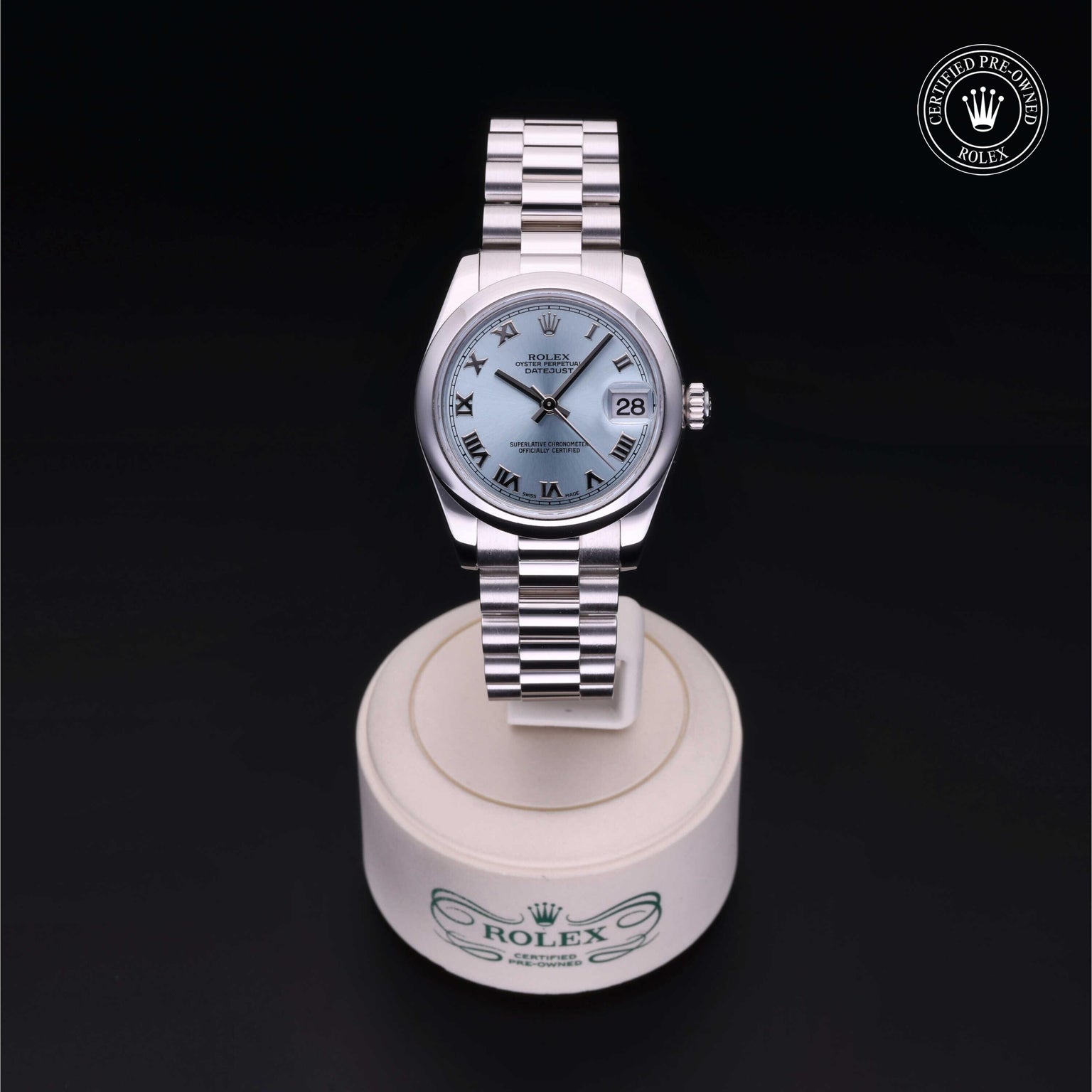 Rolex Certified Pre-owned Lady Datejust M178246-0008 front on black background