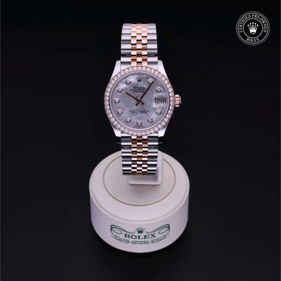 Rolex Certified Pre-owned Lady Datejust M278381RBR-0026 front on black background