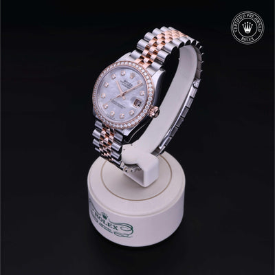 Rolex Certified Pre-owned Lady Datejust M278381RBR-0026 front on black background