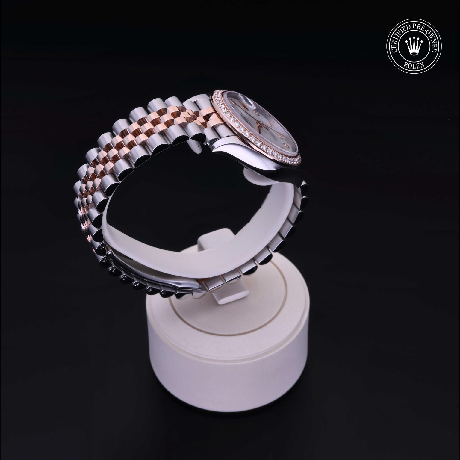 Rolex Certified Pre-owned Lady Datejust M278381RBR-0026 front on black background