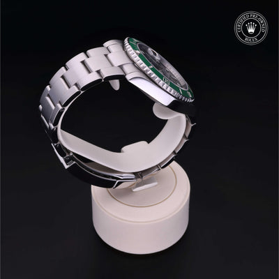 Rolex Certified Pre-owned Submariner M116610LV-0002 front on black background