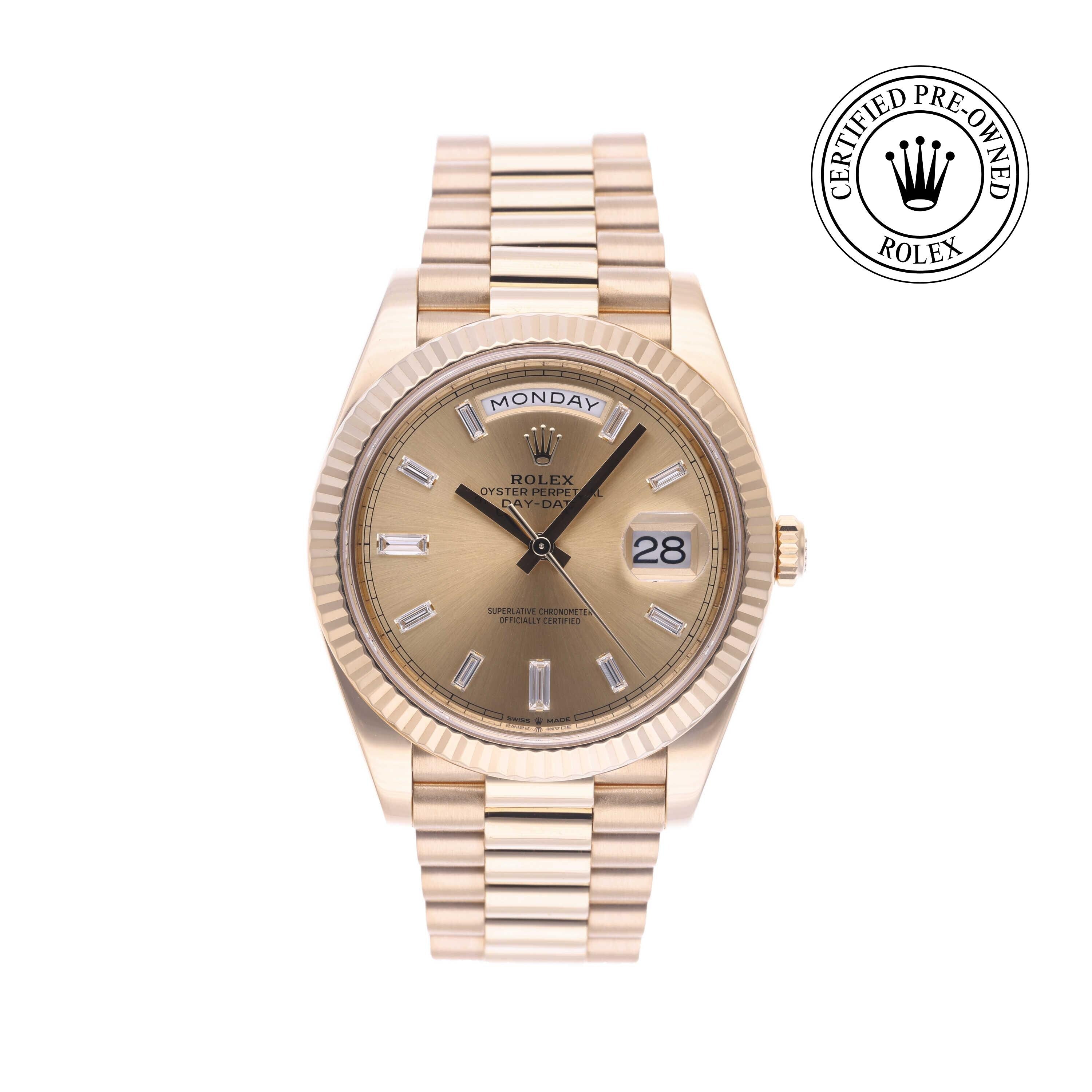 Rolex Certified Pre-owned Day-date M228238-0005 front on white background