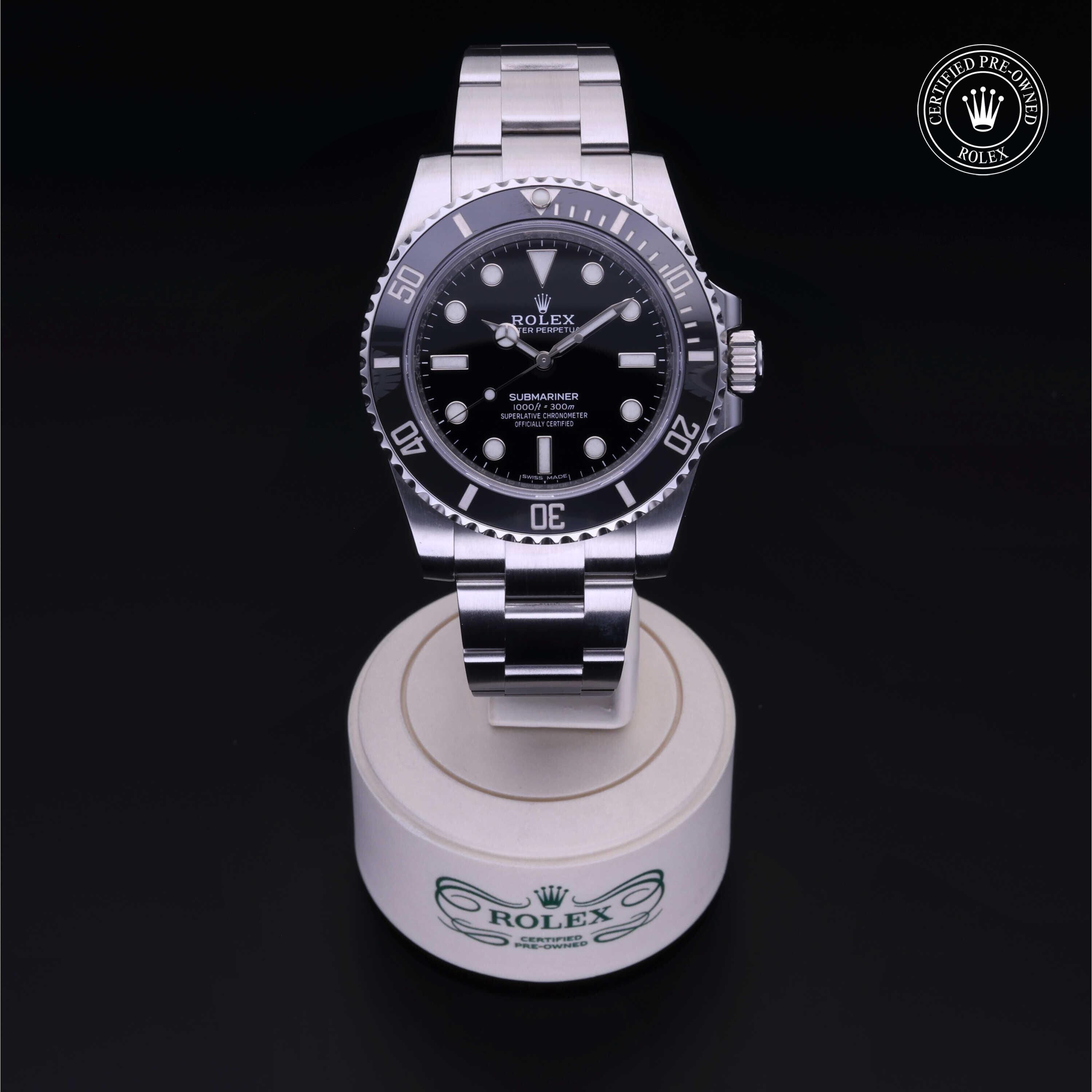 Rolex Certified Pre-owned Submariner M114060-0002 front on black background