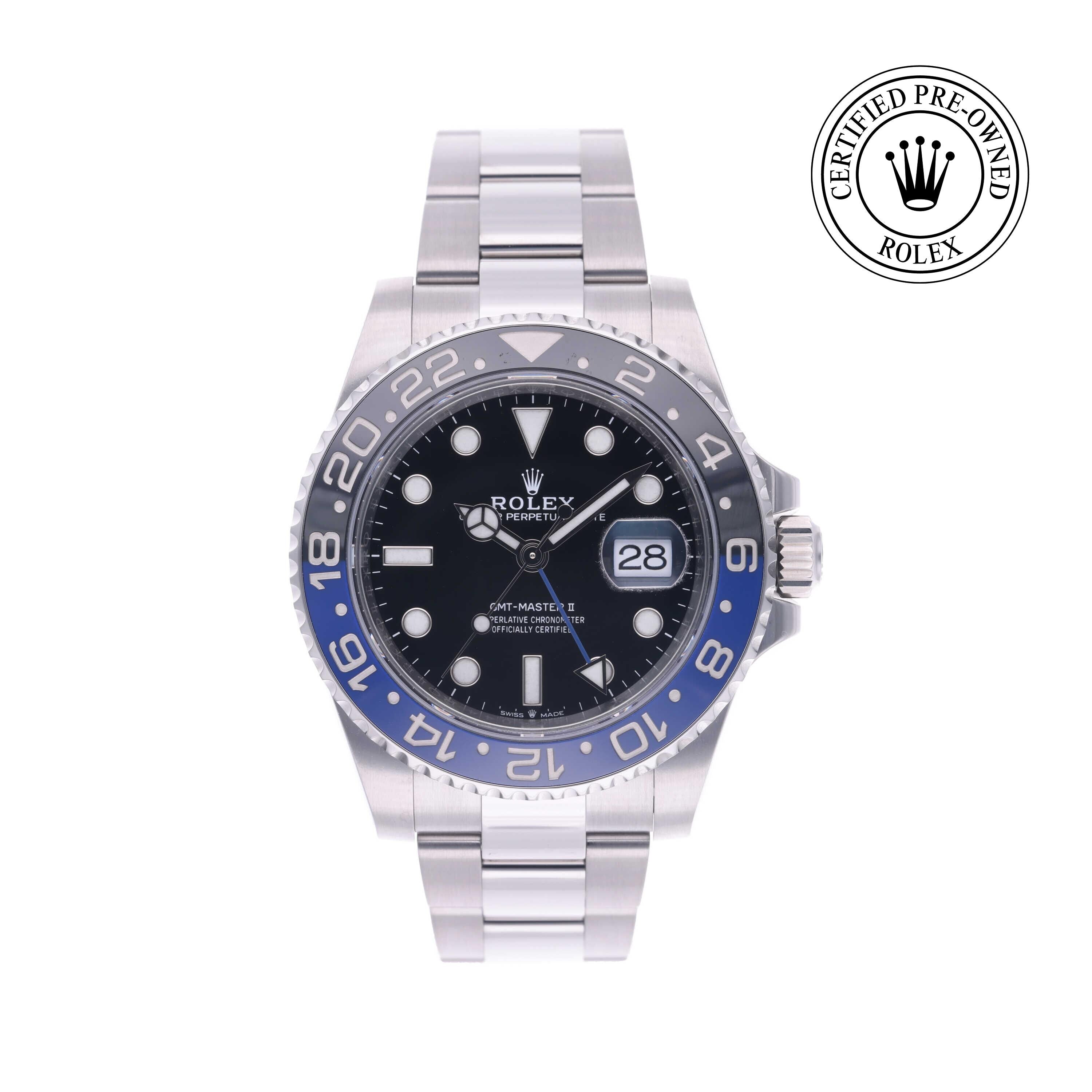 Rolex Certified Pre-owned GMT M126710BLNR-0003 front on white background