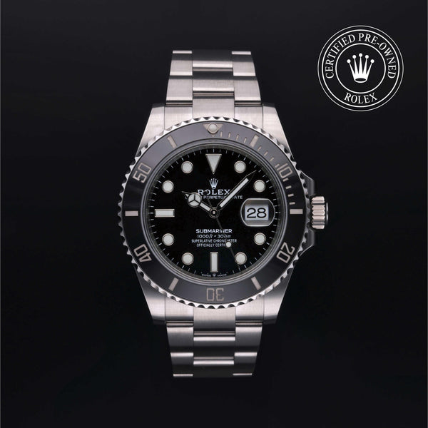 Rolex Certified Pre-owned Submariner M126610LN-0001 front on black background