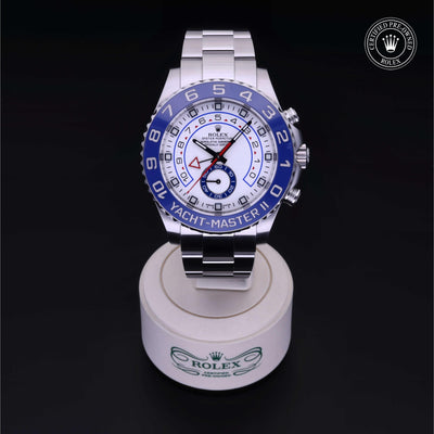 Rolex Certified Pre-owned Yacht-Master M116680-0001 front on black background