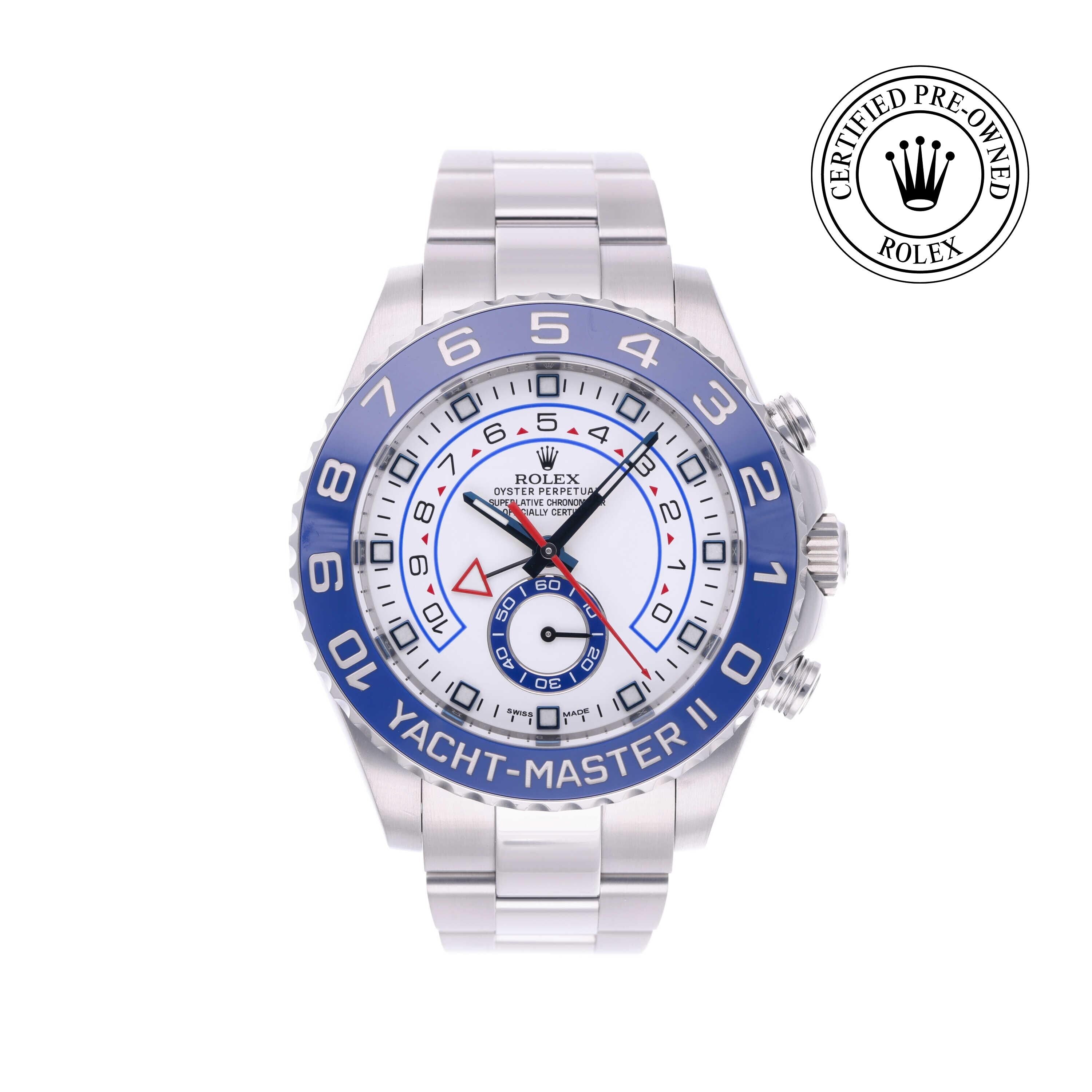 Rolex Certified Pre-owned Yacht-Master M116680-0001 front on white background