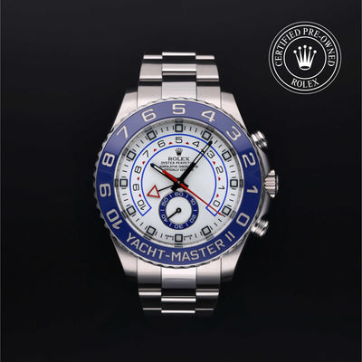 Rolex Certified Pre-owned Yacht-Master M116680-0001 front on black background