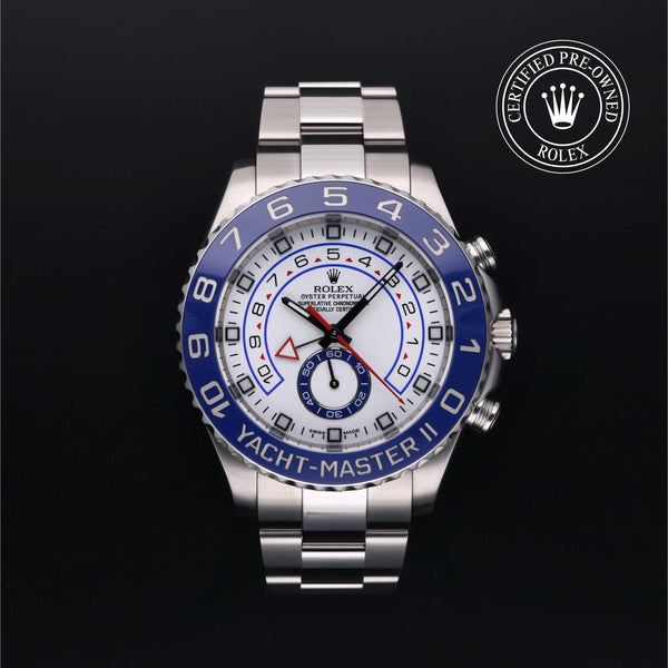 Rolex Certified Pre-owned Yacht-Master M116680-0001 front on black background
