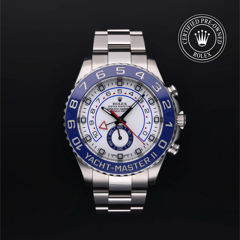 Rolex Certified Pre-owned Yacht-Master M116680-0001 front on black background