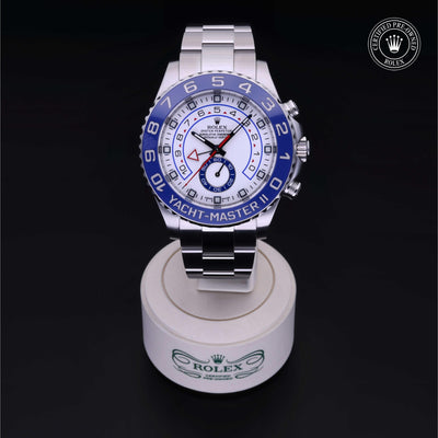 Rolex Certified Pre-owned Yacht-Master M116680-0001 front on black background