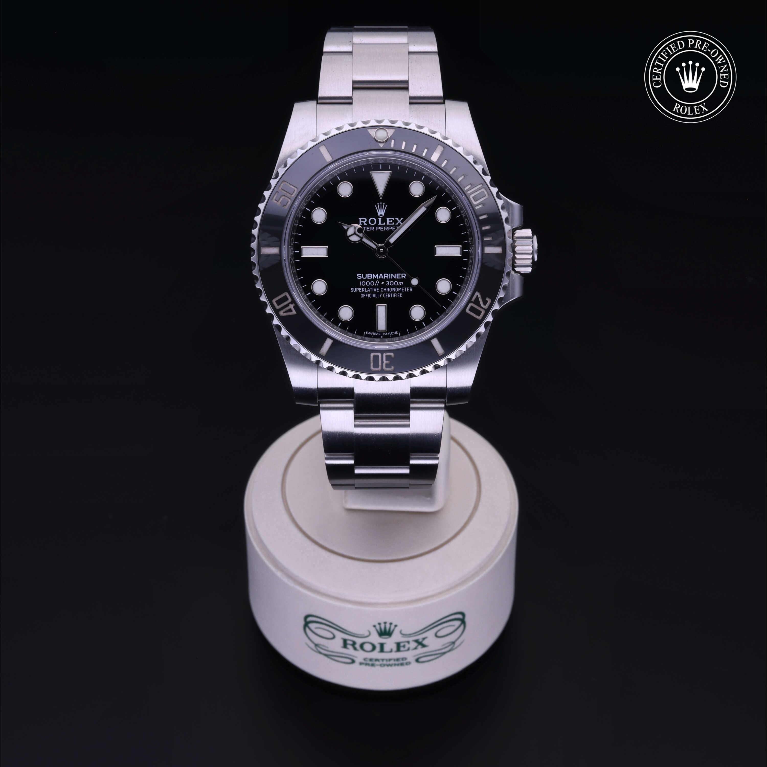 Rolex Certified Pre-owned Submariner M114060-0002 front on black background