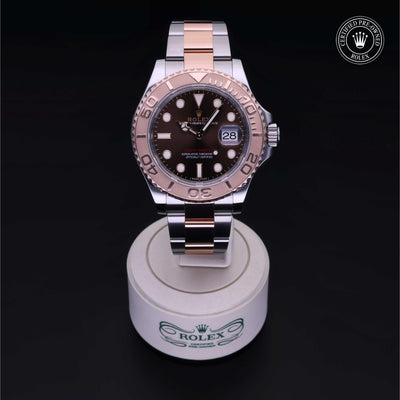 Rolex Certified Pre-owned Yacht-Master M116621-0001 front on black background