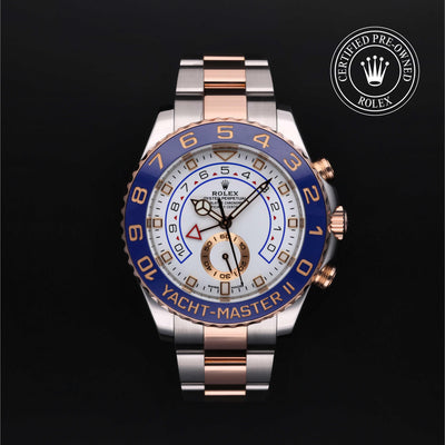 Rolex Certified Pre-owned Yacht-Master M116681-0002 front on black background