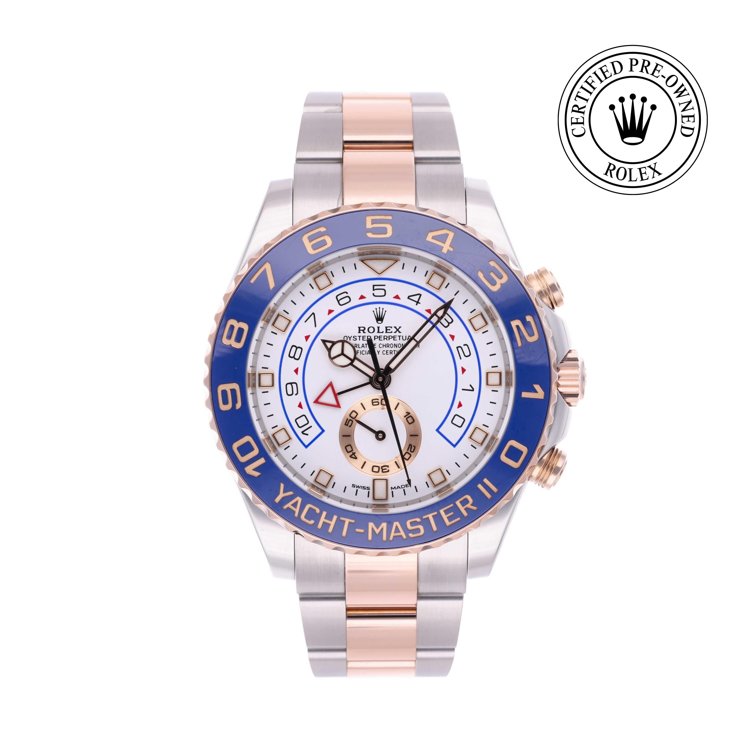 Rolex Certified Pre-owned Yacht-Master M116681-0002 front on white background