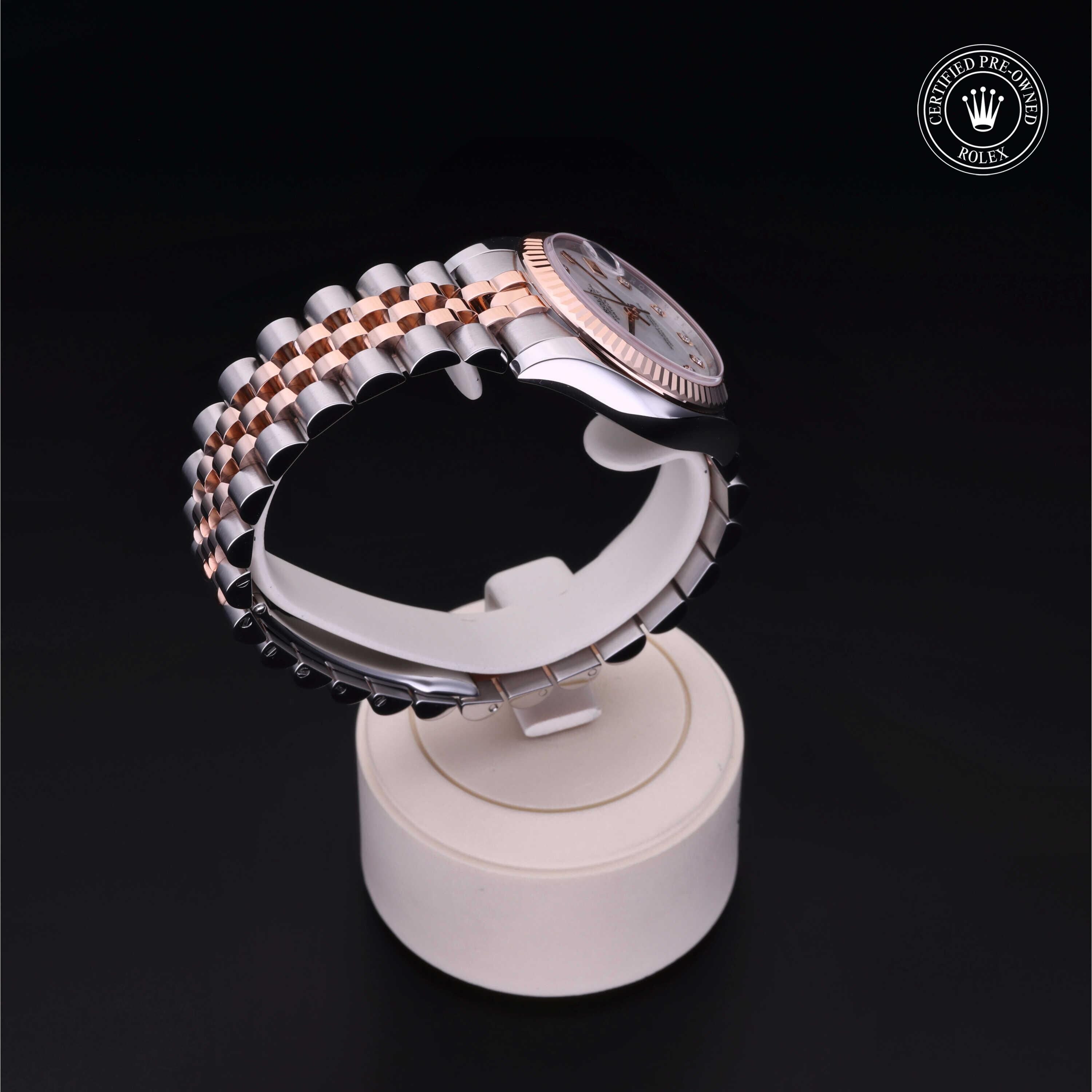 Rolex Certified Pre-owned Lady Datejust M178271-0060 front on black background